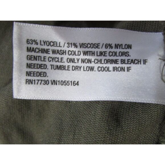 A New Day size 8 wide leg dark green pants fall button zipper elastic back comfy - Picture 9 of 9